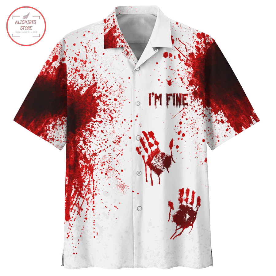 Halloween Blood Hand Hawaiian Shirt.png