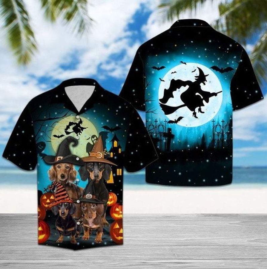 Halloween Dachshund Family Hawaiian Shirt Pre13019, Hawaiian shirt, beach shorts, One-Piece Swimsuit, Polo shirt, funny shirts, gift shirts