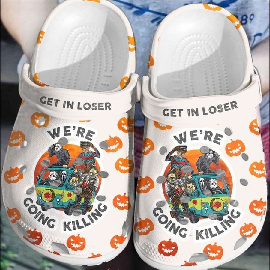 Halloween Get In Loser We’Re Going Killing For Men And Women Gift For Fan Classic Water Rubber Crocs Crocband Clogs, Comfy Footwear