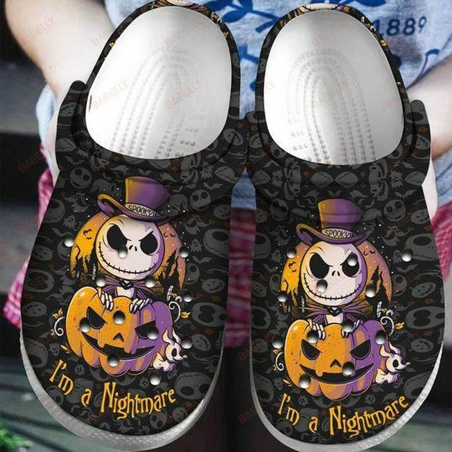 Halloween Im A Nightmare Before Personalized Gift For Lover Rubber Crocs Crocband Clogs, Comfy Footwear