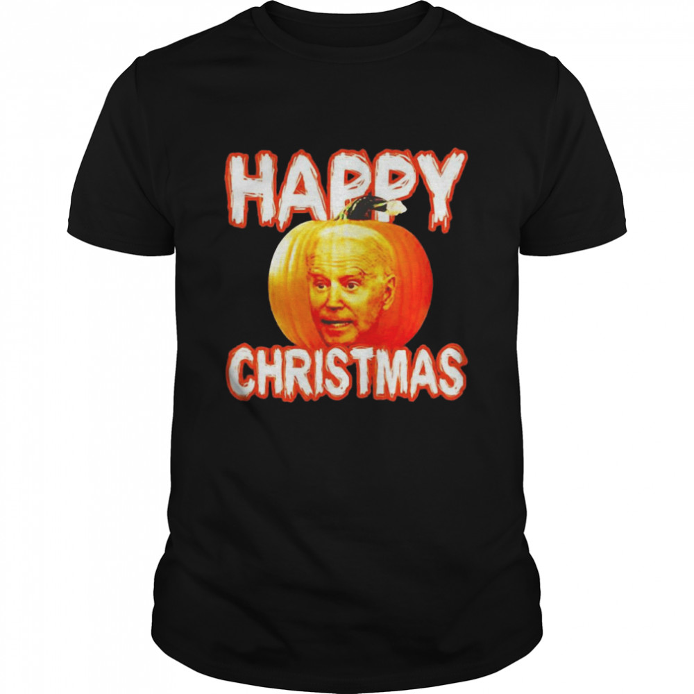 Halloween Joe Biden Pumpkin Happy Christmas T-Shirt, Tshirt, Hoodie, Sweatshirt, Long Sleeve, Youth, funny shirts, gift shirts, Graphic Tee