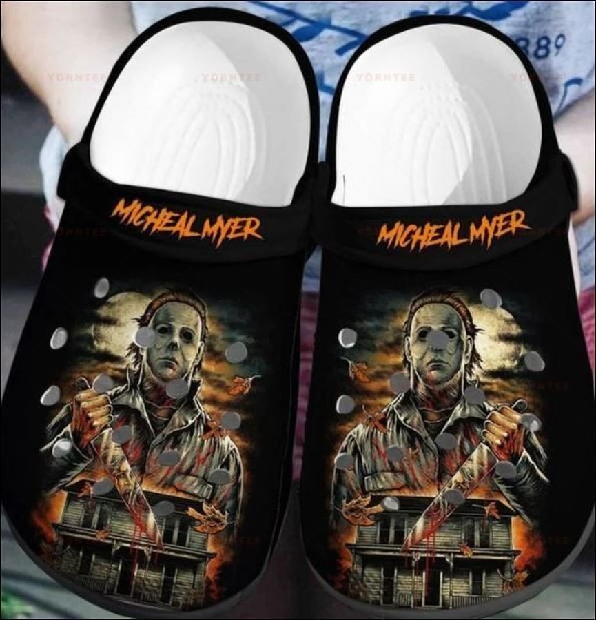 Halloween Michael Myers Crocs Crocband Clog Comfortable Classic Clog Water Shoes For Mens And Womens