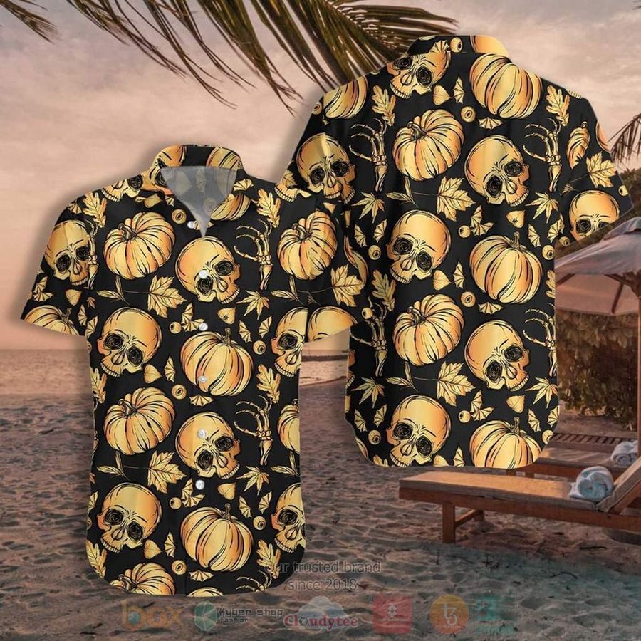 Halloween Pumpkin & Skull Hawaiian Shirt – LIMITED EDITION