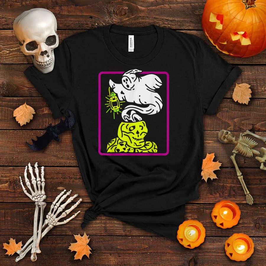 Halloween Spooky Ghost with Lantern Tarot Card Illustration T Shirt