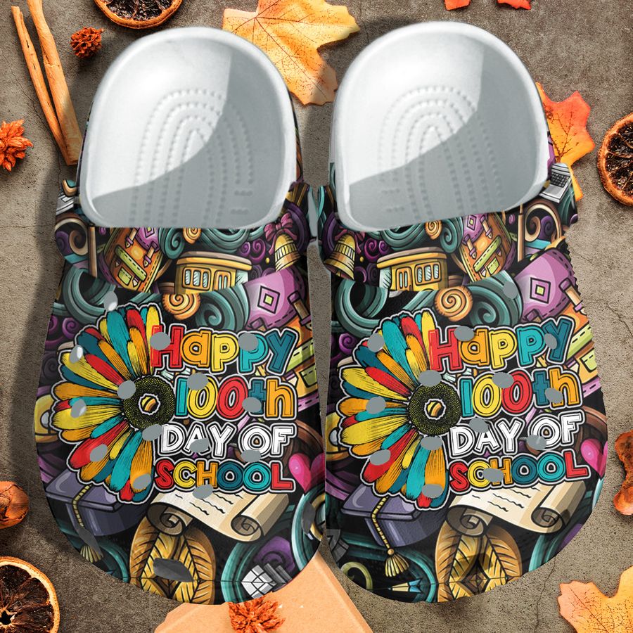 Happy 100Th Day Of School Shoes Crocs Crocbland Clog Gift - School017