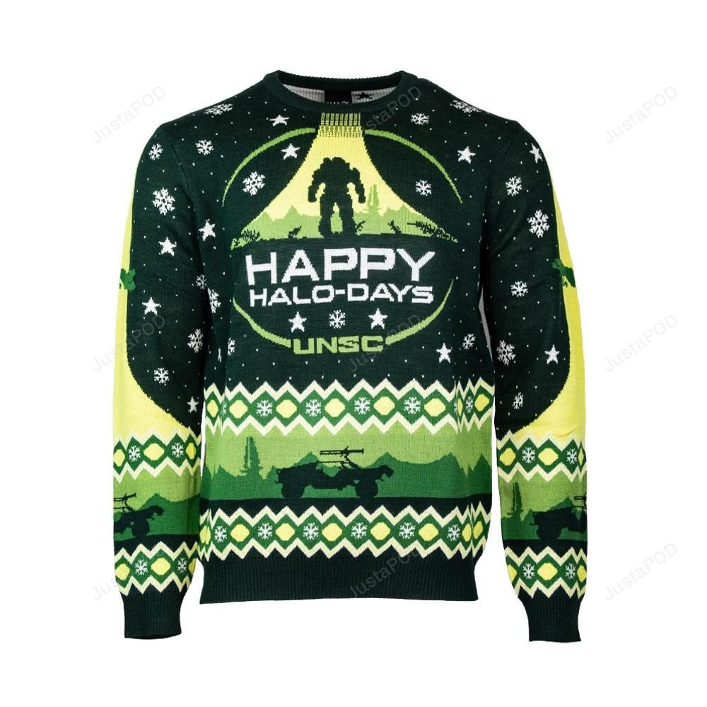 Happy Halo-Days Ugly Sweater Ugly Sweater Christmas Sweaters Hoodie Sweater