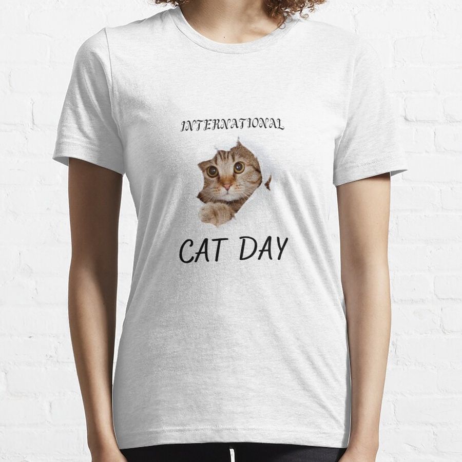Happy international cat day  Essential T-Shirt