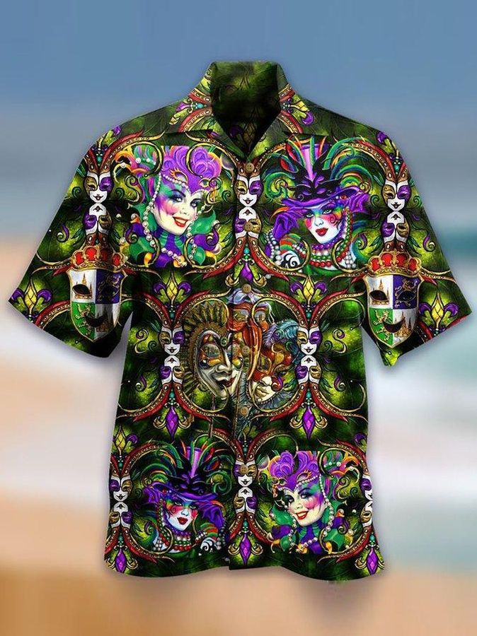 Happy Mardi Gras Unisex Hawaiian Shirt Pre12976, Hawaiian shirt, beach shorts, One-Piece Swimsuit, Polo shirt, funny shirts, gift shirts, Graphic Tee