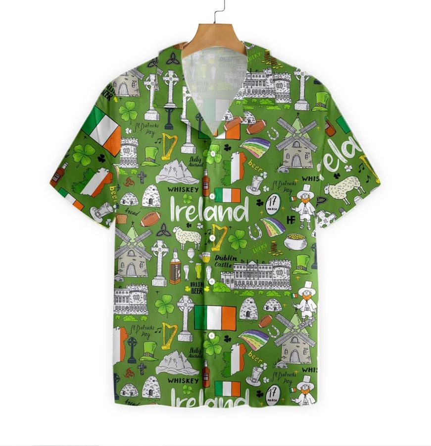 Happy Patrick S Day Ireland Doodle Hawaiian Shirt