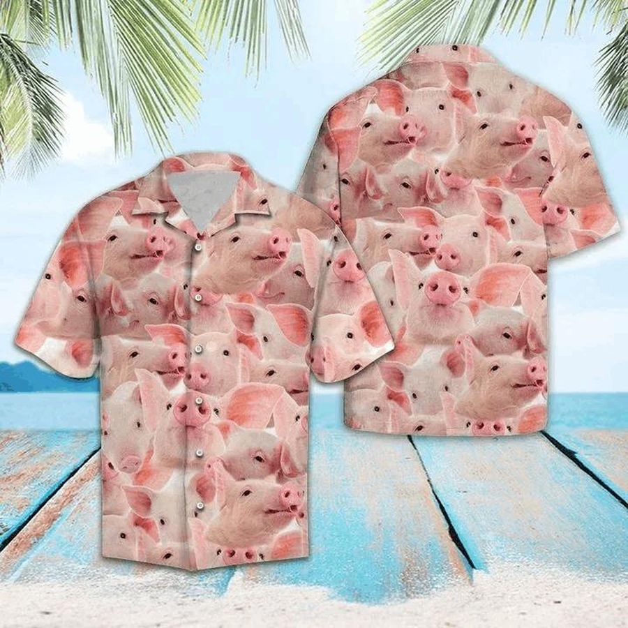 Happy Pig Hawaiian Shirt Pre12917, Hawaiian shirt, beach shorts, One-Piece Swimsuit, Polo shirt, funny shirts, gift shirts, Graphic Tee