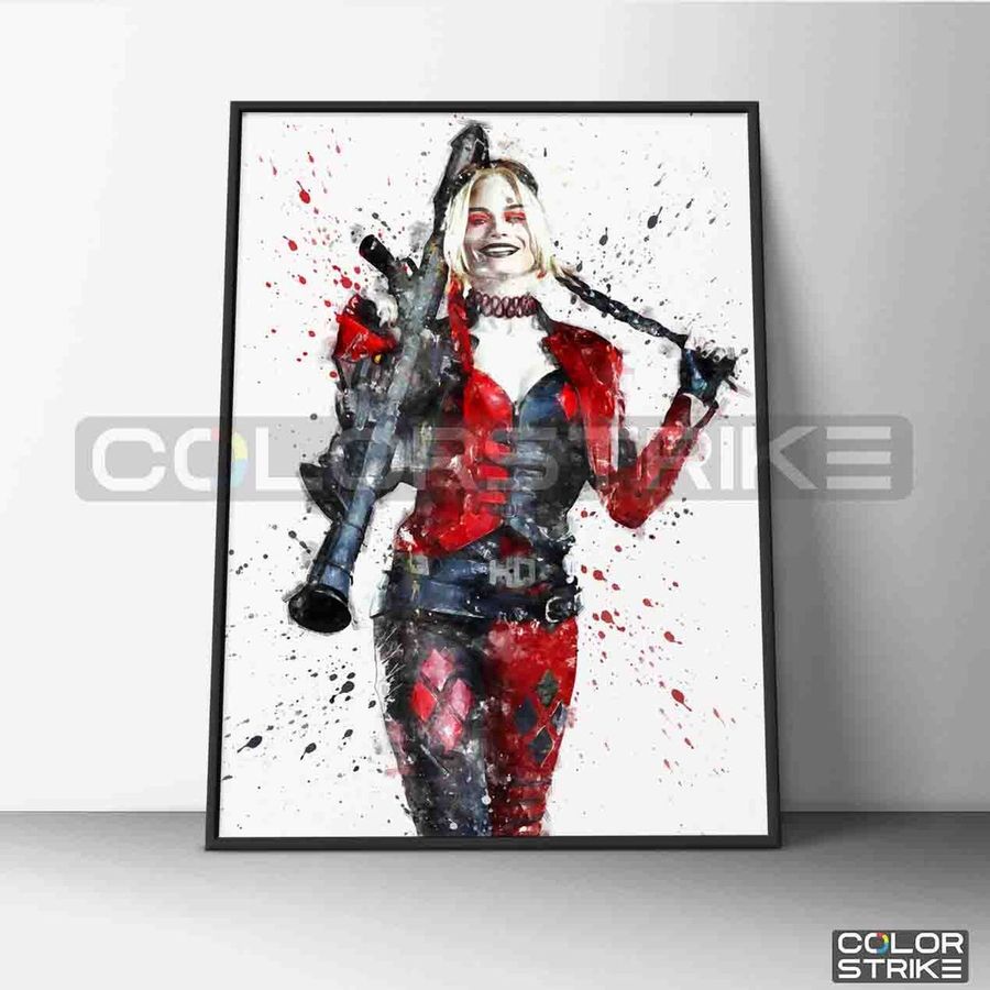 Harley Quinn Poster Harley Quinn print Suicide Squad art print wall art watercolor