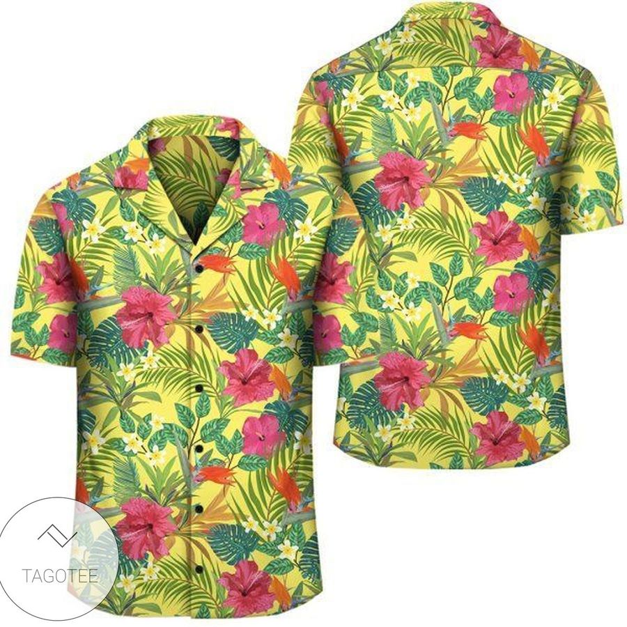 Hawaii Tropical Leaves And Flowers Hawaiian Shirt