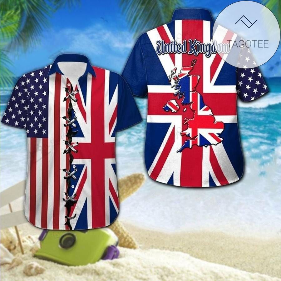 Hawaiian Aloha Shirts America United Kingdom Flag