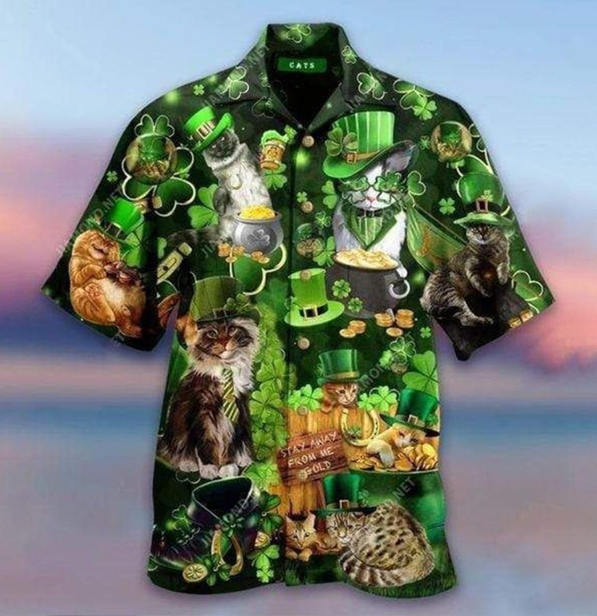 Hawaiian Aloha Shirts Cat In St Patricks Day