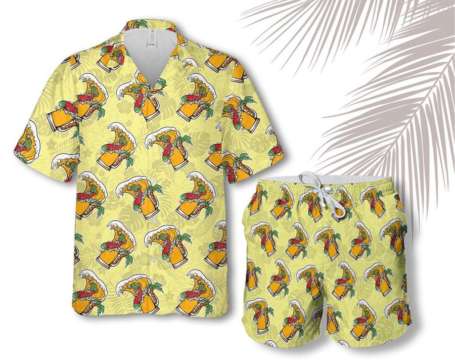 Hawaiian set, Hawaiian Men set, Summer gifts, hawaiian shirt, Men Swimsuit, Tshirt, Tropical Shirt, Gifts for him, Men beach cloth