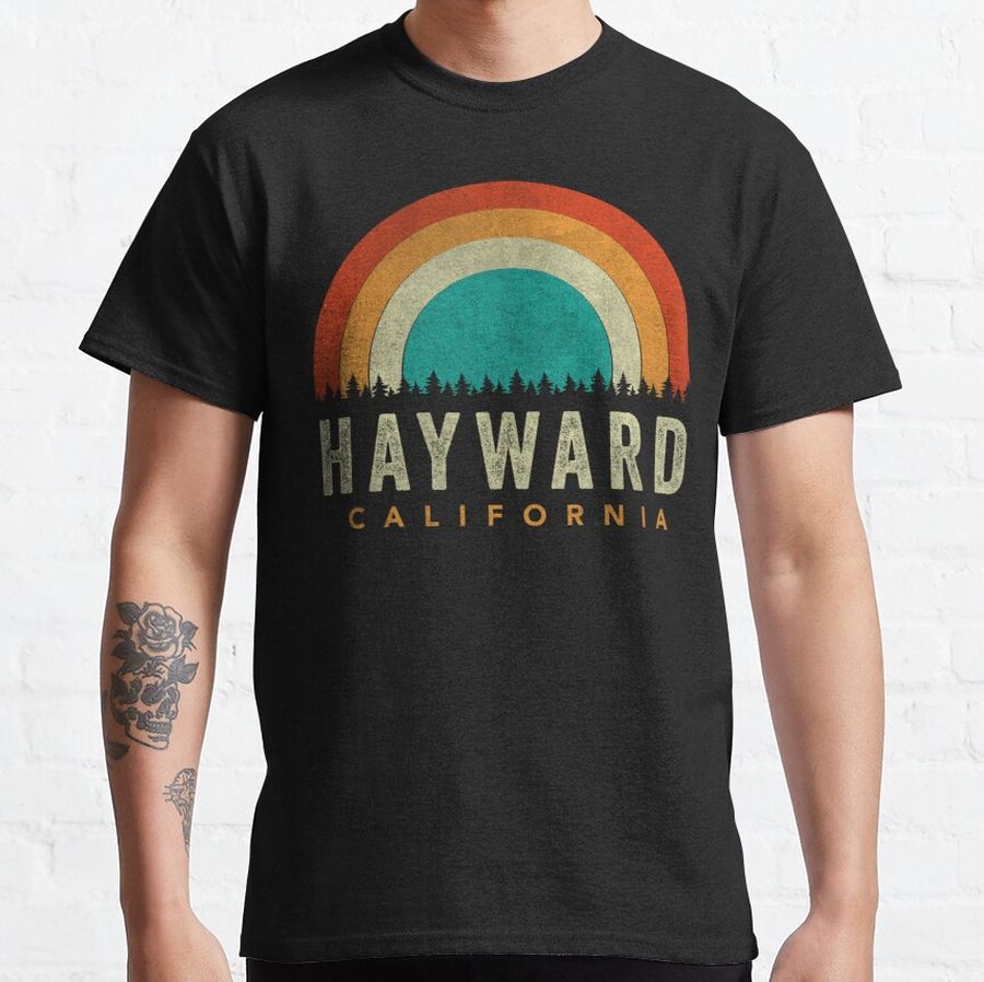 Hayward California Summer Sunset Retro Design Forest Sarcastic Sarcasm Lovers Classic T-Shirt