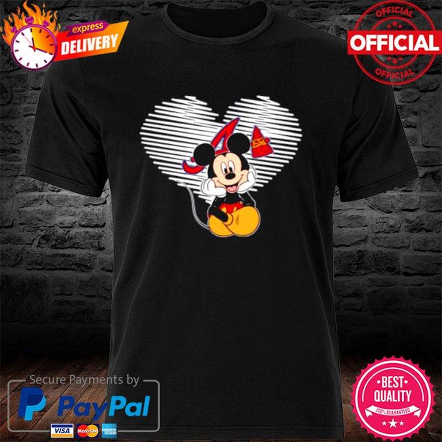 Heart Disney Mickey Mouse Atlanta Braves shirt