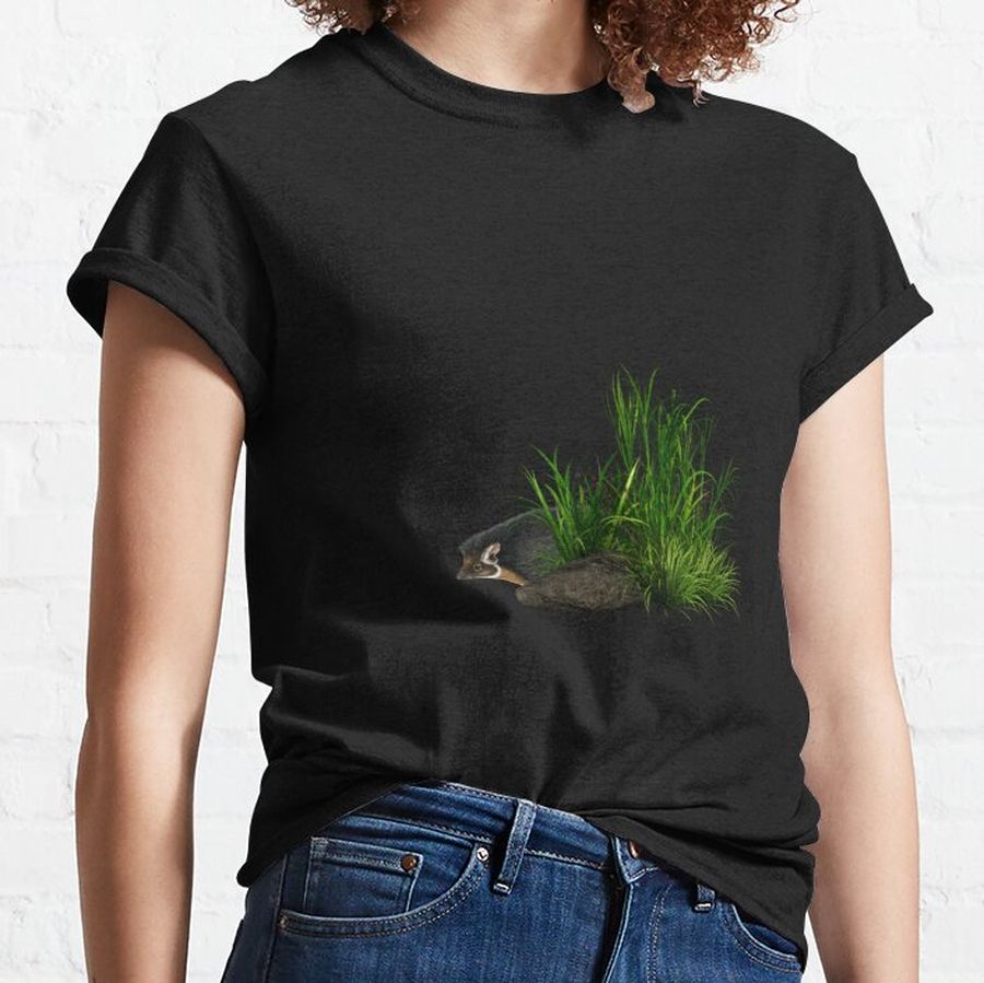 Hedgehog behind stone Classic T-Shirt