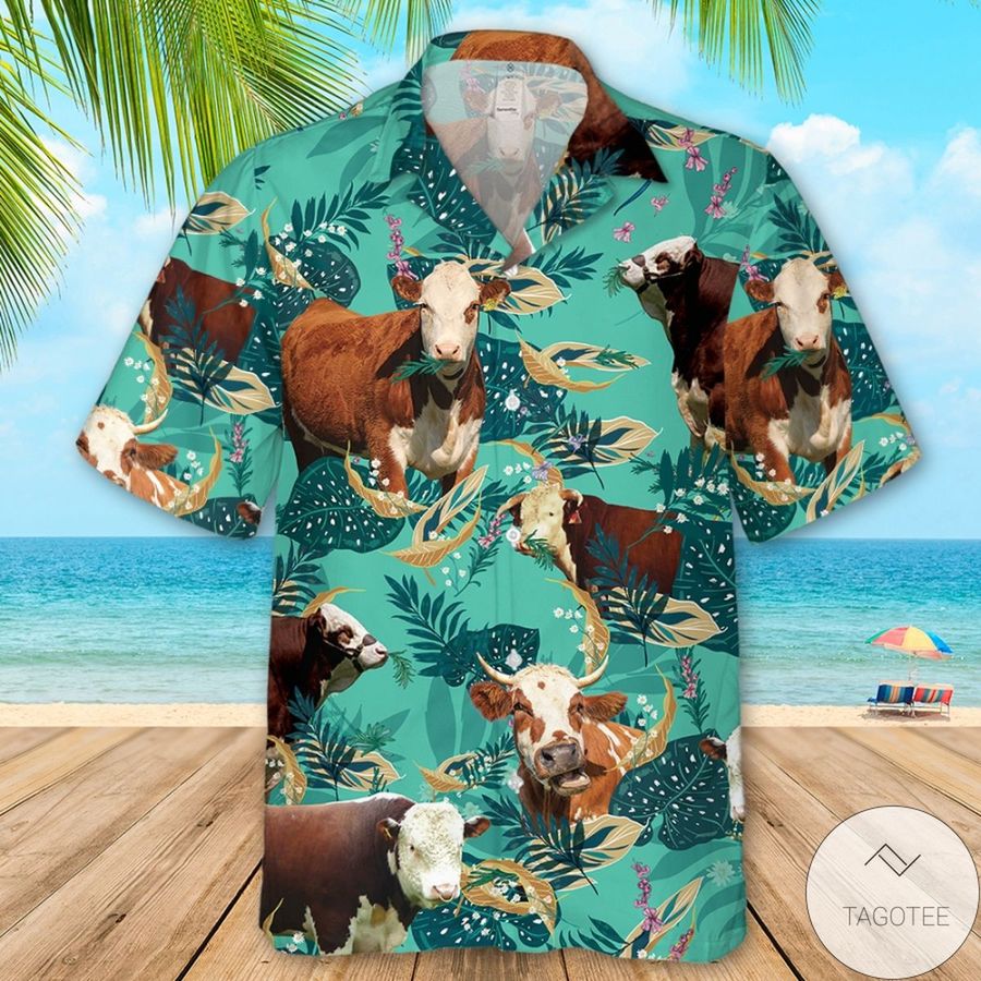 Hereford Cattle Funny Rosemary Hawaiian Shirt