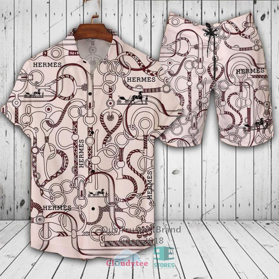 Hermes Light Pink Pattern Hawaiian Shirt, Short – LIMITED EDITION