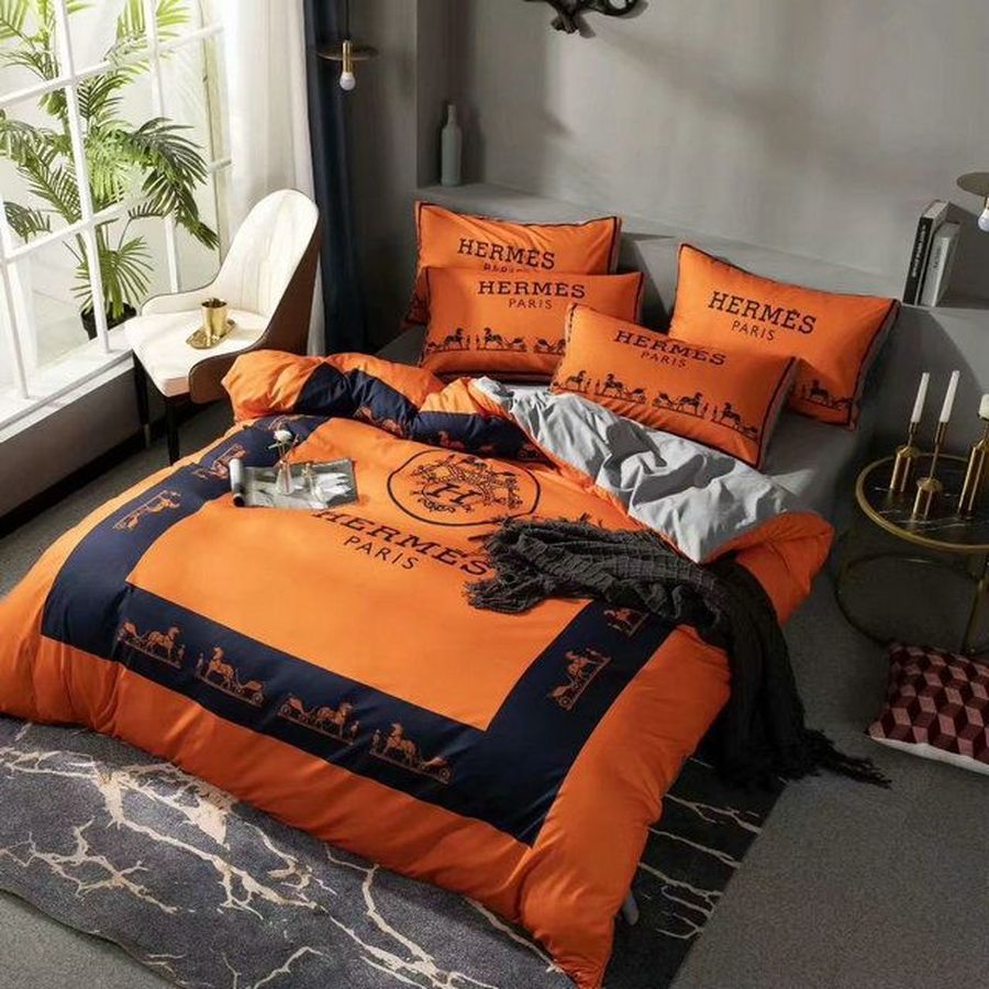 Hermes Paris Luxury Brand Type 56 Bedding Sets Duvet Cover Bedroom Sets