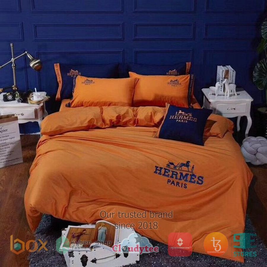  Hermes Paris Orange Bedding Set – LIMITED EDITION 