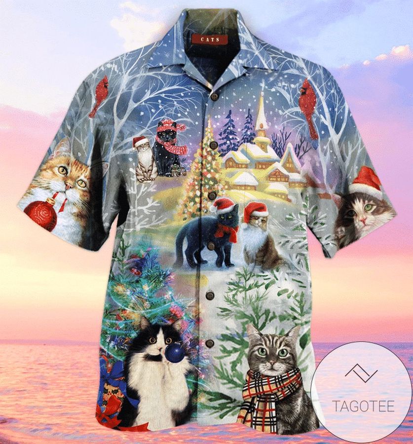 High Quality Have A Purry Purry Christmas Cat Authentic Hawaiian Shirt 2022