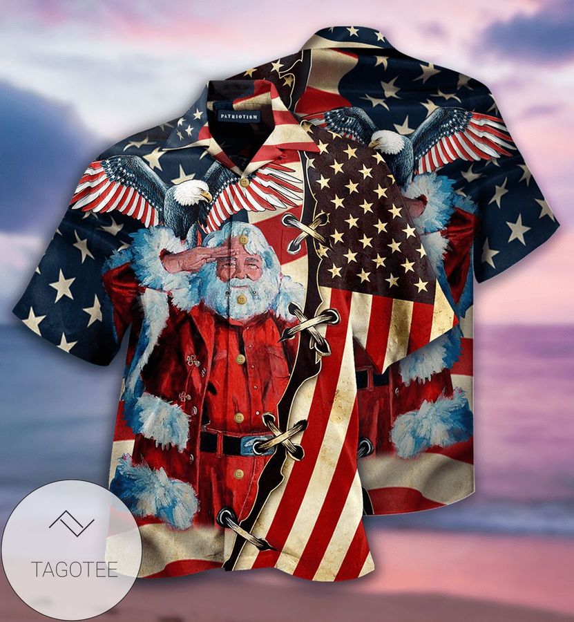 High Quality Hawaiian Aloha Shirts Patriotism America Christmas