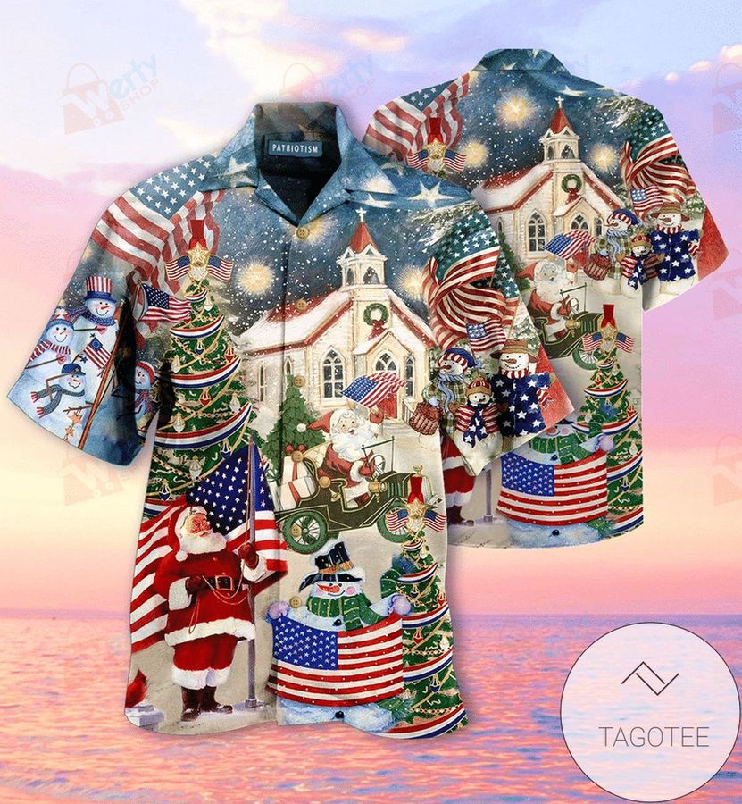 High Quality Patriotism American On Christmas Authentic Hawaiian Shirt 2022