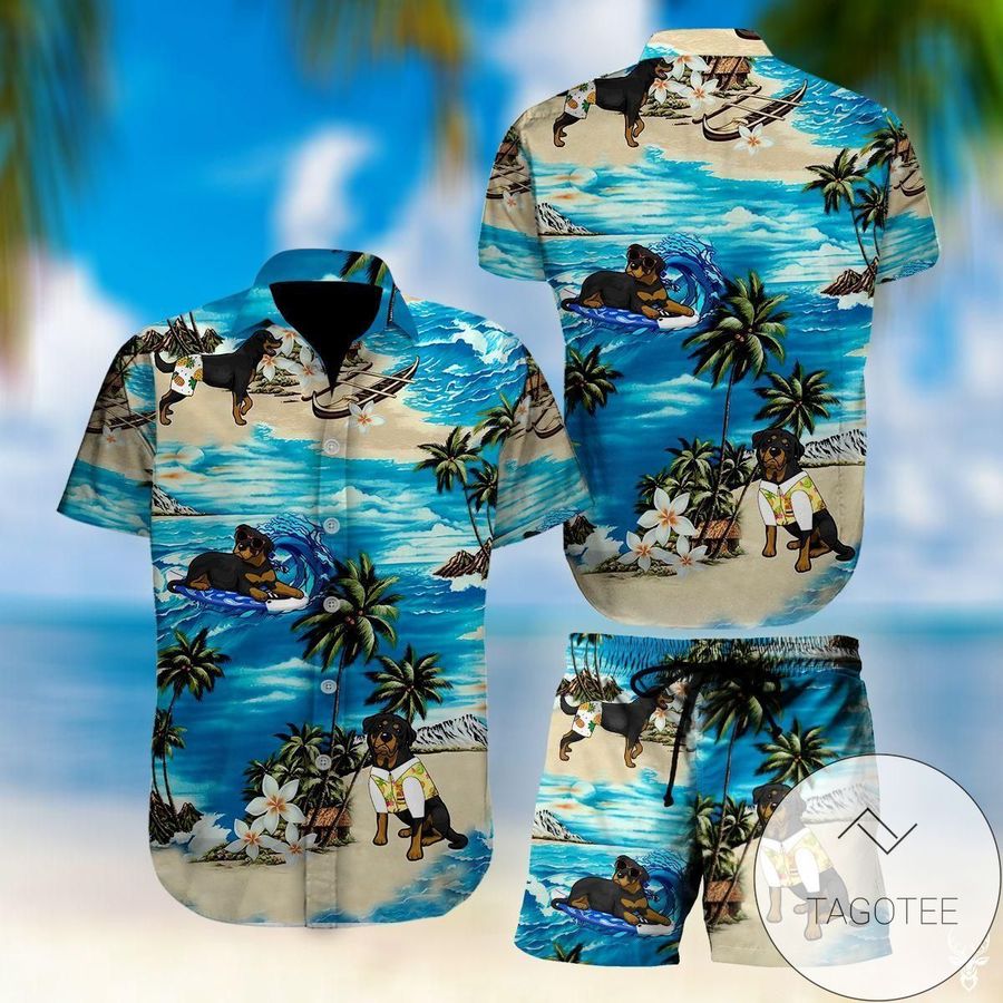 High Quality Rottweiler Dog Summer Vibe Tropical Hawaiian Aloha Shirts