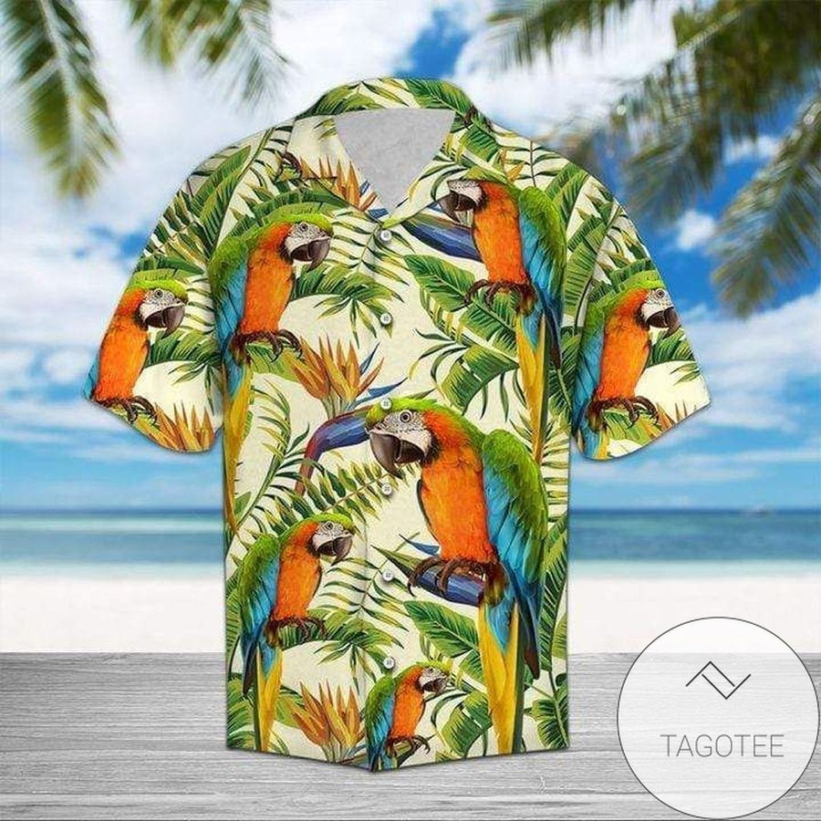 High Quality Simple Parrots Yellow Tropical Hawaiian Aloha Shirts
