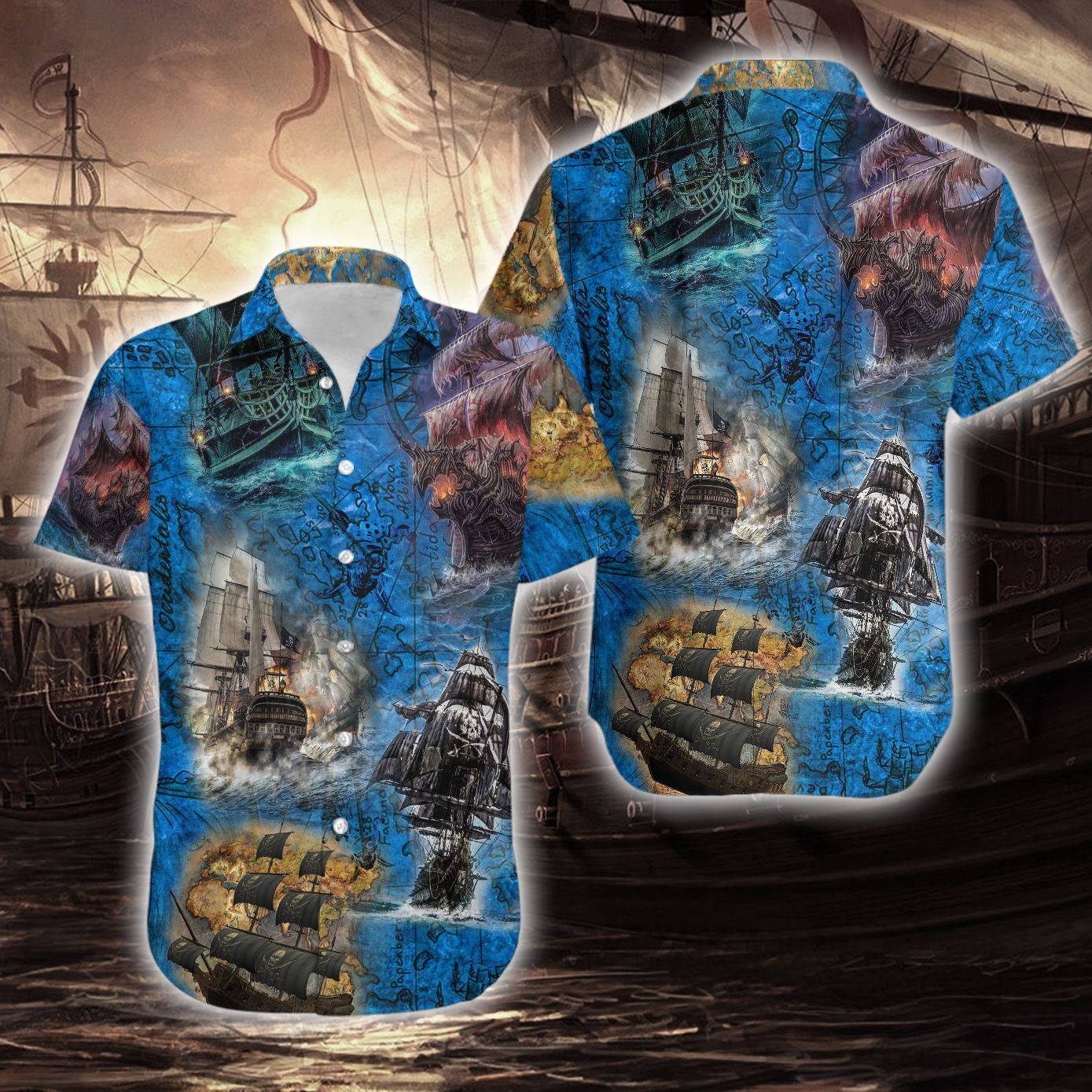 Higozy Amazing Pirate Ship Hawaiian Shirt