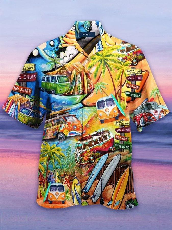 Hippie Bus Hawaiian Shirt Pre12974, Hawaiian shirt, beach shorts, One-Piece Swimsuit, Polo shirt, funny shirts, gift shirts, Graphic Tee