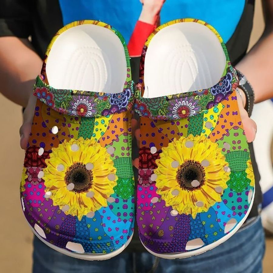 Hippie Flower Child Sku 1328 Crocs Clog Shoes