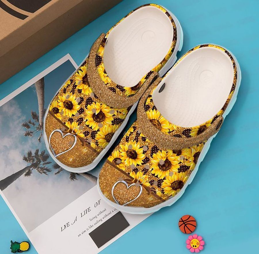 Hippie Love Sunflower Sku 1351 Crocs Clog Shoes