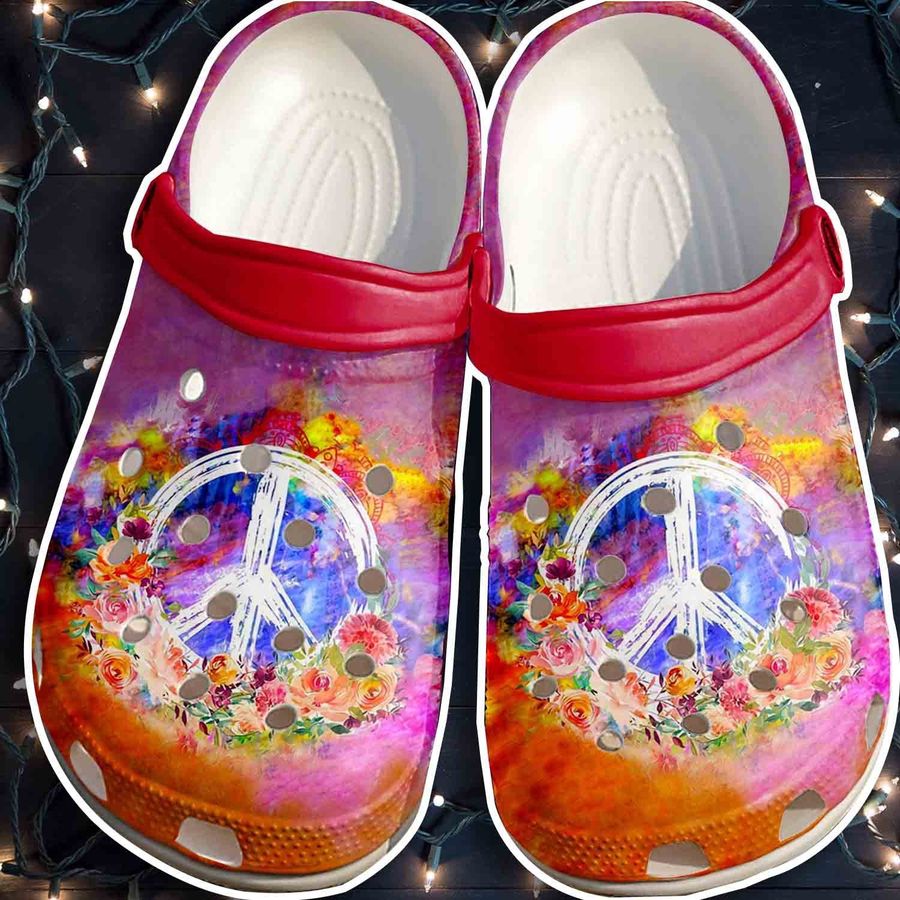 Hippie Peace Sign Symbol Crocs Shoes Crocbland Clogs Gifts For Daughter - Hippie-Sb55
