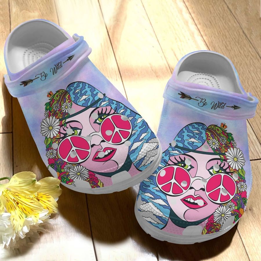 Hippie Personalize Clog Custom Crocs Fashionstyle Comfortable For Women Men Kid Print 3D Peace Seekers