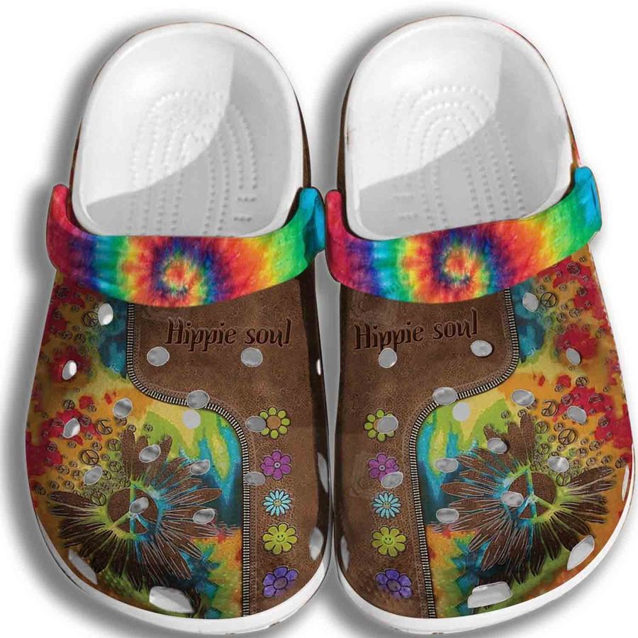 Hippie Soul Crocs Shoes Clogs Men Women - Colorful Crocs Shoes Clogs Gifts For Son Daughter