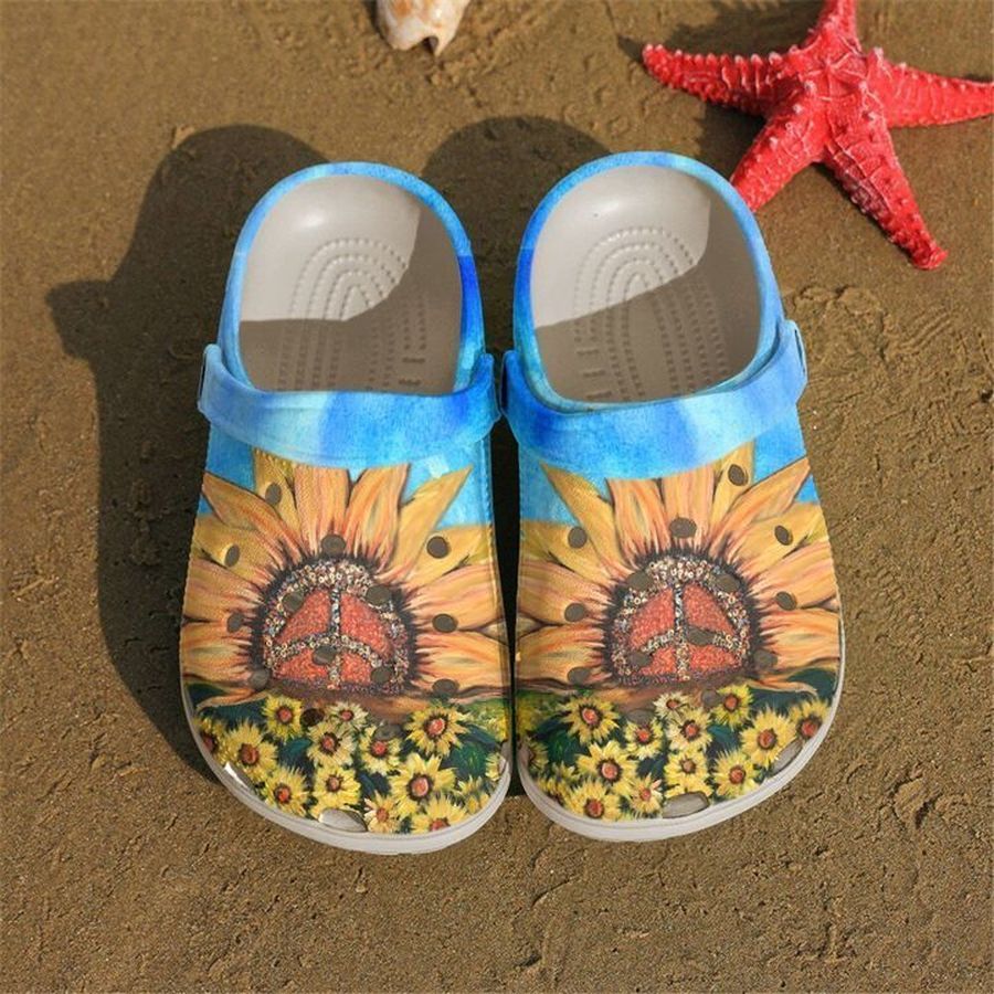 Hippie Sunflower Garden 2 Sku 1356 Crocs Clog Shoes