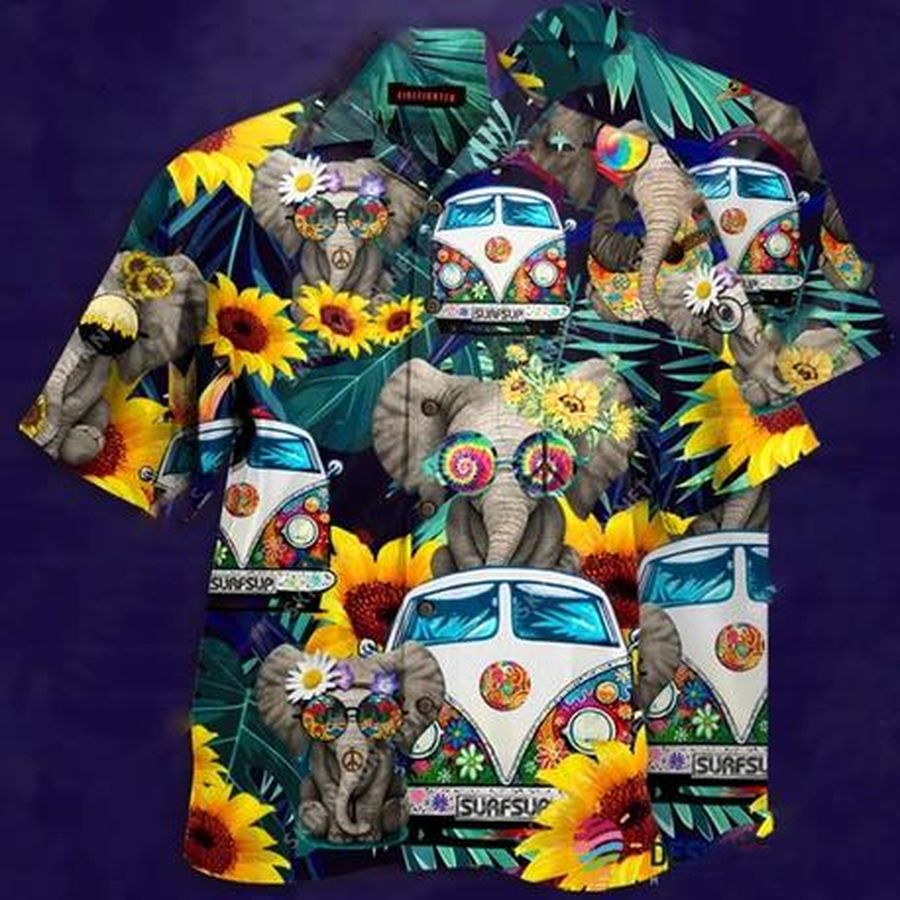 Hippie Wonderful Camping Elephant Hawaiian Shirt Pre11298, Hawaiian shirt, beach shorts, One-Piece Swimsuit, Polo shirt, funny shirts, gift shirts