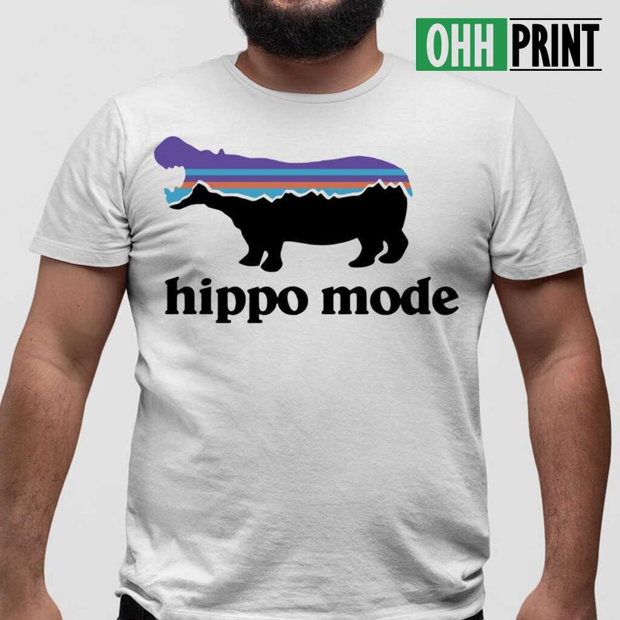 Hippo Mode Retro T-shirts White