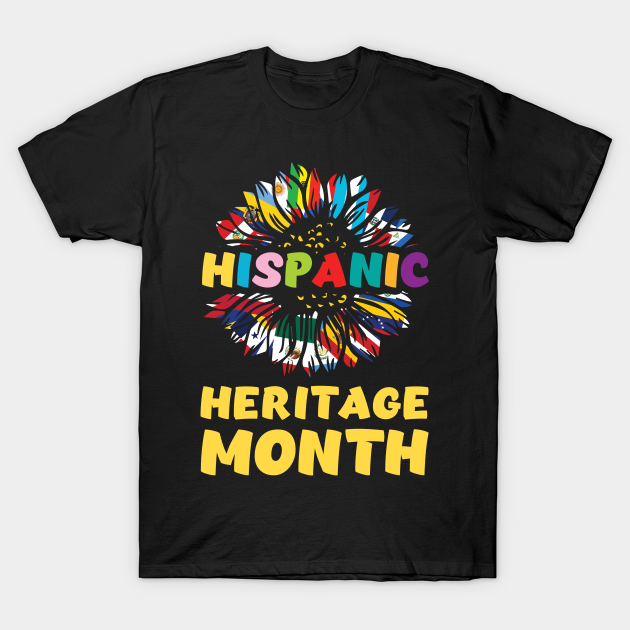 Hispanic Sunflower Flags Hispanic Heritage Month T-shirt, Hoodie, SweatShirt, Long Sleeve