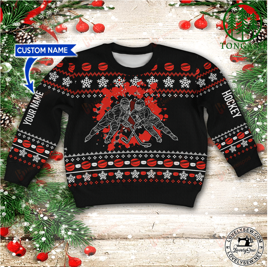 Hockey Cross Personalized Ugly SWEATER