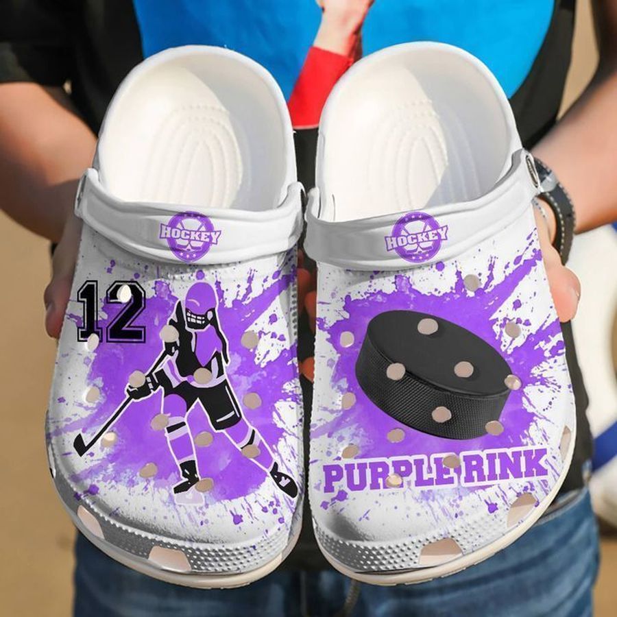 Hockey Personalized Girl Gift For Fan Crocs Crocband Clogs, Comfy Footwear