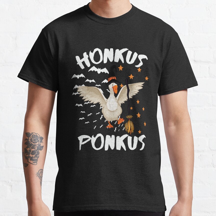 Honkus ponkus Untitled Goose Game Meme Funny Goose Halloween Classic T-Shirt