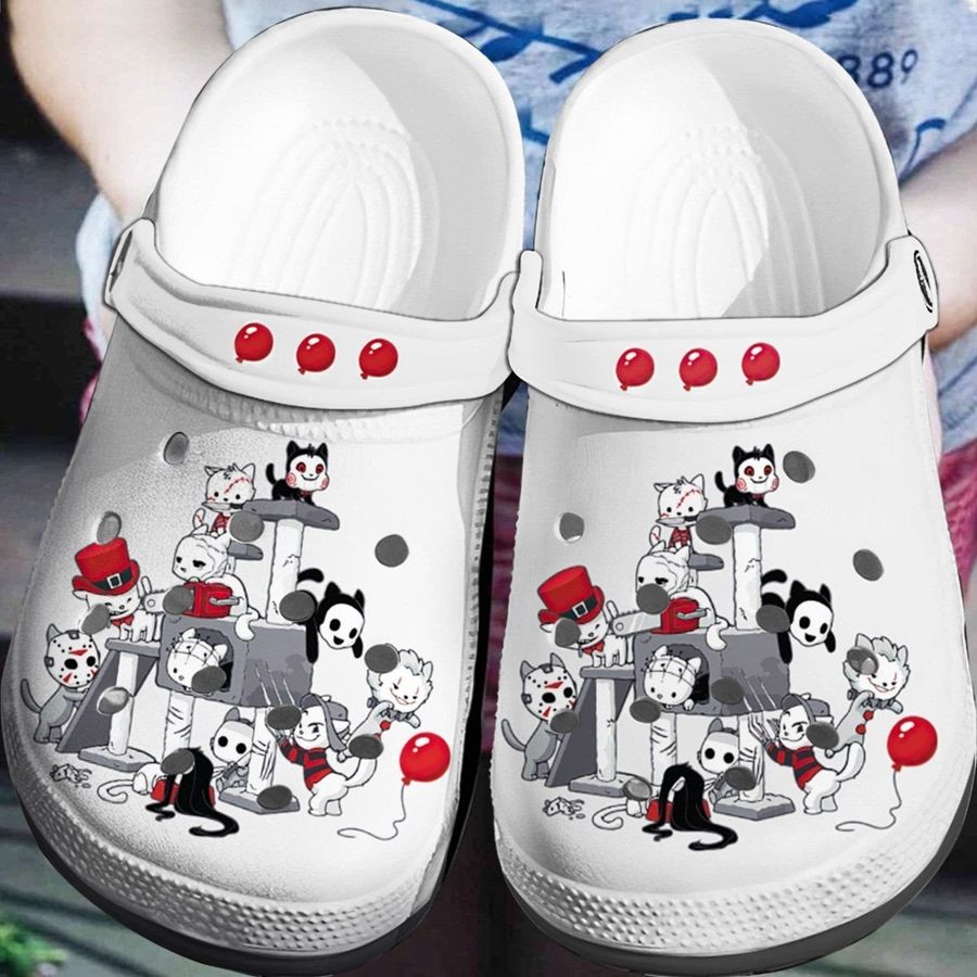 Horror Cat For Men And Women Gift For Fan Classic Water Rubber Crocs Crocband Clogs, Comfy Footwear