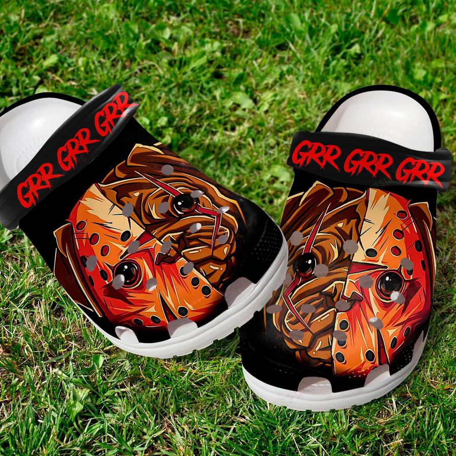 Horror Mask Pug Dog Crocs Classic Clogs Shoes