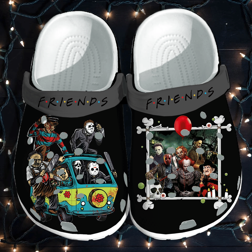 Horror Movie Characters Gift For Fan Classic Water Rubber Crocs Crocband Clogs, Comfy Footwear