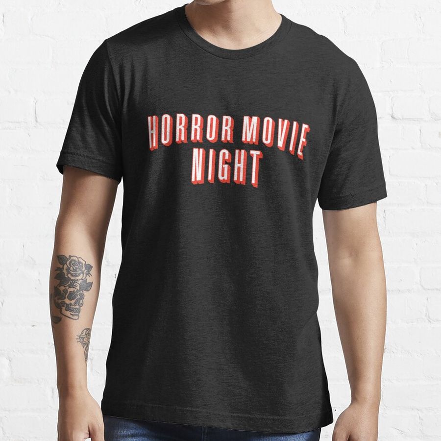 Horror Movie Night - Fav Scary Flick - Favorite Family Movies - That 2000s look - 90s retro graphics Essential T-Shirt