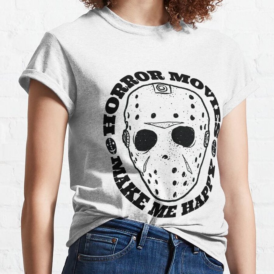 Horror Movies Make Me Happy, Scary Jas Face Horror Art Classic T-Shirt